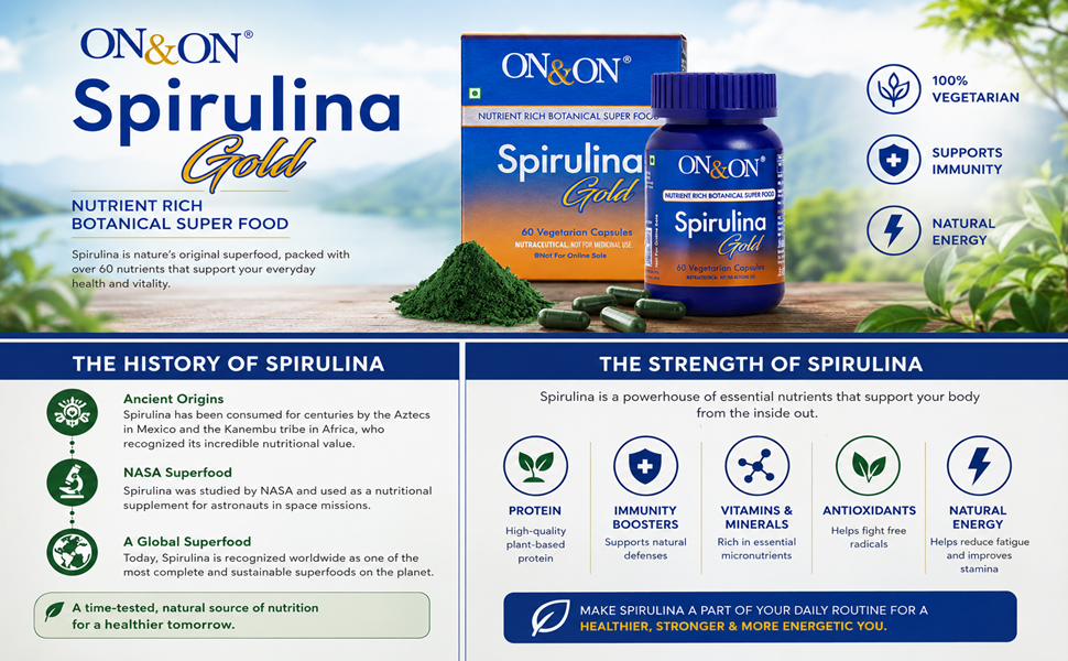 Spirulina Gold Vegetarian Capsules, Pack of 60N