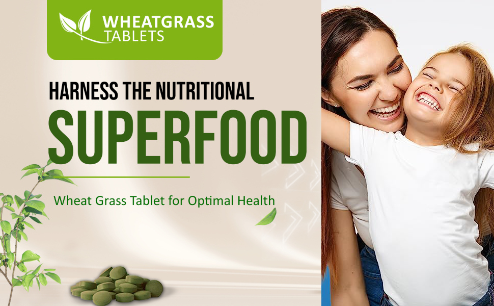 Herbal Hills Wheatgrass Tablets | 120 Tablets | | Natural Antioxidant & Immunity Booster | Supplement | For Energy, Detox & Alkaline Balance | With Pure Wheatgrass Powder Pack of 2