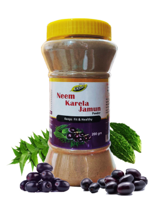Herbals Neem Karela Jamun Powder (Pack of 3) | Regulates Blood Sugar Levels | Diabetes | 100% Natural (3 x 200gm)