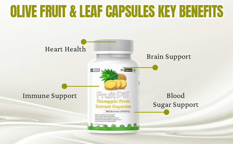 (LeeWell) Olive Fruit Extract & Olive Leaves Leaf Extract | Rich in Oleuropein & Hydroxytyrosol Complex, Immune Support, Heart Health, Blood Sugar Support- 60 Capsules