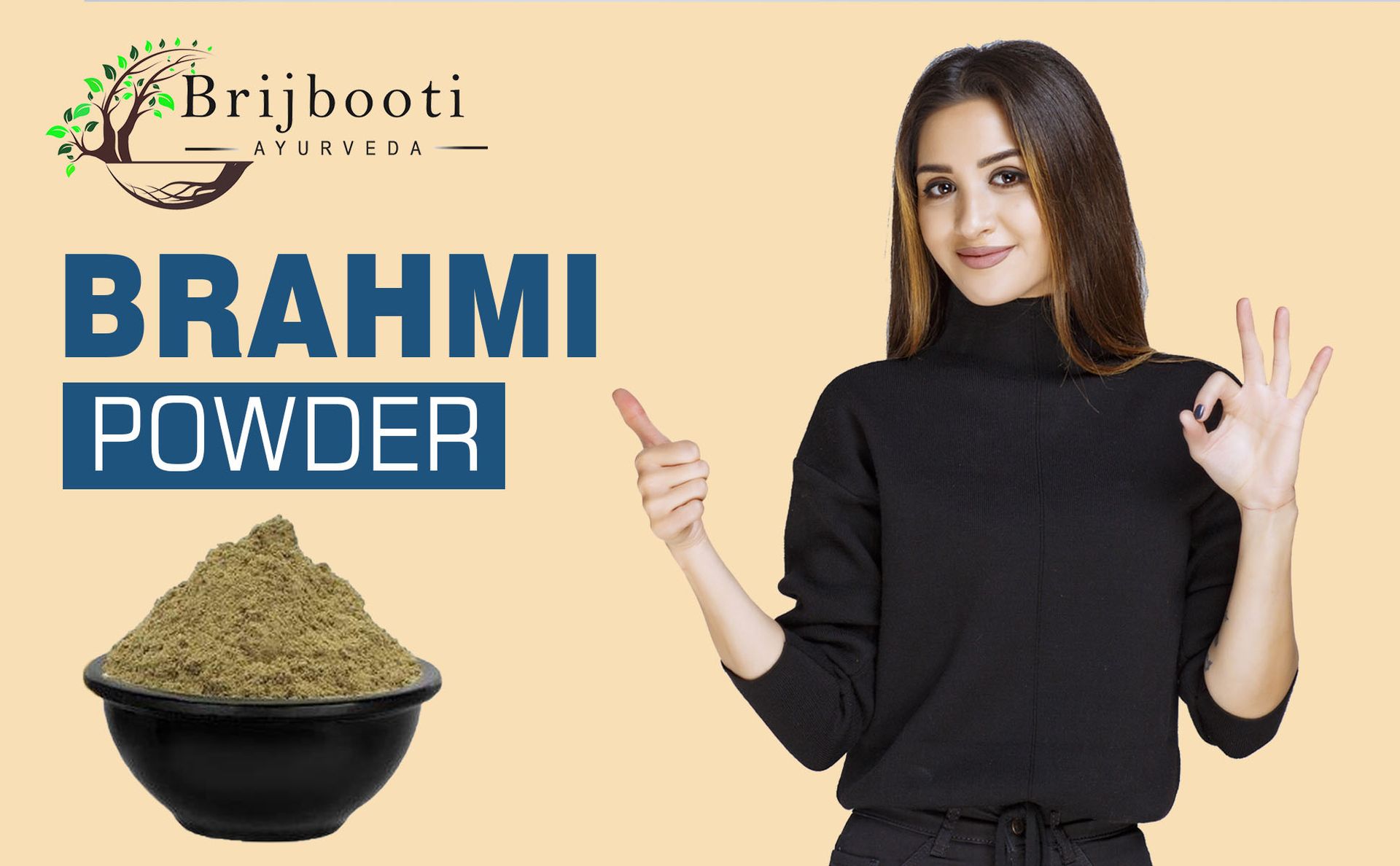 Brijbooti Organic Brahmi Powder 200 Grams For Hair Growth | Eating | Hair Cleanser & Hair Care
