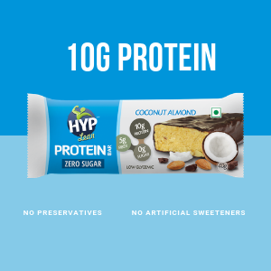 HYP- Lean Sugar Free Protein Bar, Coconut Almond (6x40g) | 10 g Protein per Bar | No Added Sugar | Gluten Free High Protein Bars | No Soy Protein | High Protein Snacks With Zero Preservatives