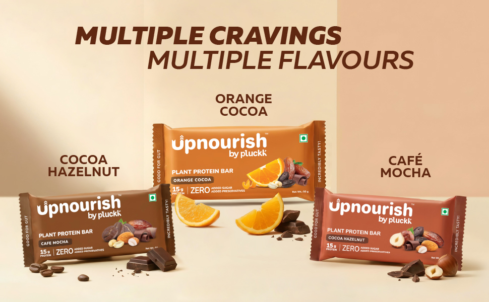 Chocolate Coffee Protein Bar - No Refined Sugar (Pack of 6) | 15 g Complete Protein | Upnourish by Pluckk (Cafe Mocha)