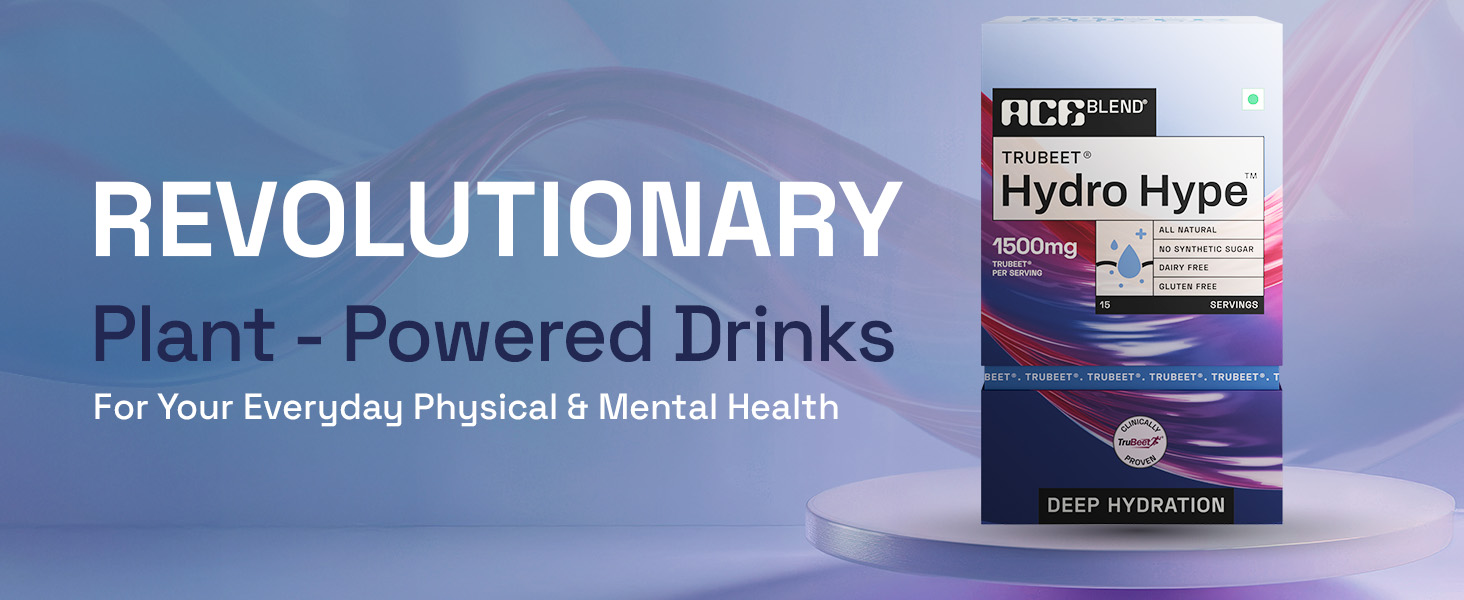 Ace Blend Hydro Hype (15 Sachets) | Energy & Blood Flow | Instant Hydration | Full-Spectrum Electrolytes | 100% Natural Beetroot Extract Multi Vitamins & Minerals | Lemon Raspberry - For Men & Women