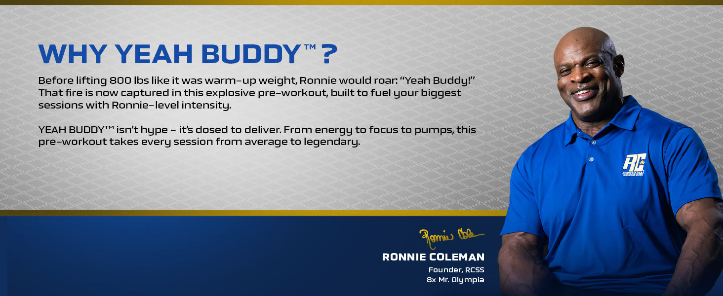 Ronnie Coleman Signature Series Yeah Buddy Pre-Workout Powder, Green Apple (30 Servings, 270g / 0.59lbs)