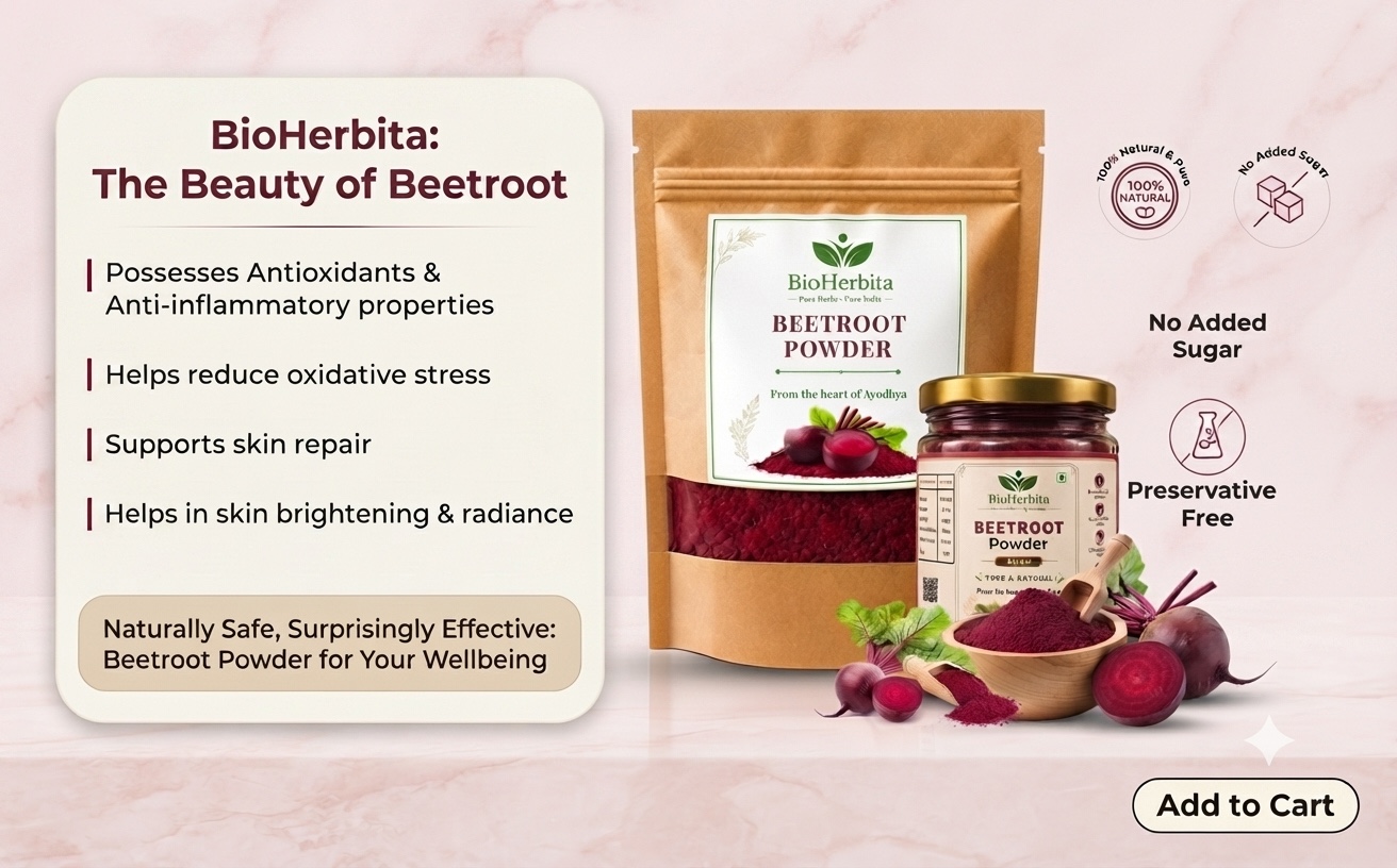 Pure Beetroot Powder 60g | Natural Superfood for Pre Workout Energy Heart Health & Skin Glow | Non GMO & Pesticide Free | Natural Beet Root Powder | Trial Pack