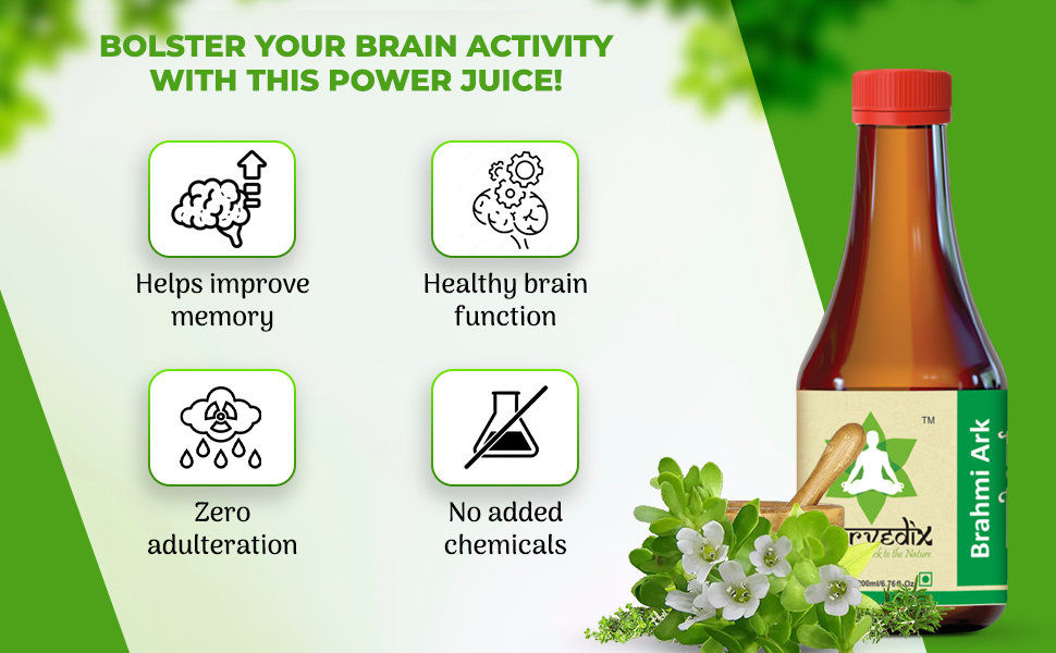 Brahmi Ark 200 ml | Natural Brahmi (Bacopa Monnieri) Hydrosol | Supports Mind Wellness, Focus & Alertness | Ayurvedic Herbal Brain Tonic | FSSAI Certified
