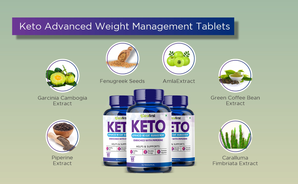 Nutrafirst KETO Advanced Tablets (60 Tab) with Garcinia Cambogia & Green Coffee Extract | Supports Weight Loss, Fat Burning & Ketosis | Boosts Energy & Metabolism | Natural Keto Supplement – Pack of 1