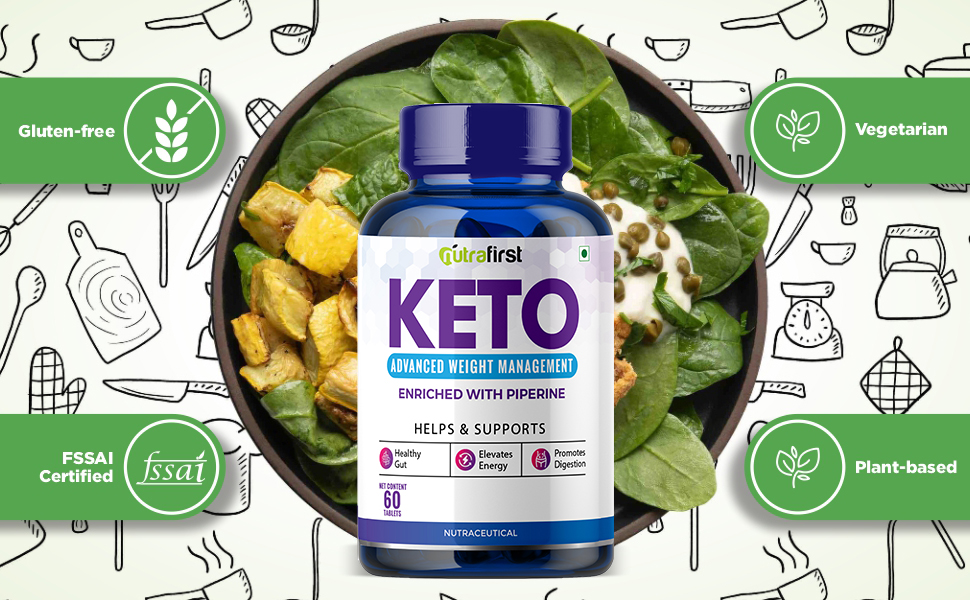Nutrafirst KETO Advanced Tablets (60 Tab) with Garcinia Cambogia & Green Coffee Extract | Supports Weight Loss, Fat Burning & Ketosis | Boosts Energy & Metabolism | Natural Keto Supplement – Pack of 1