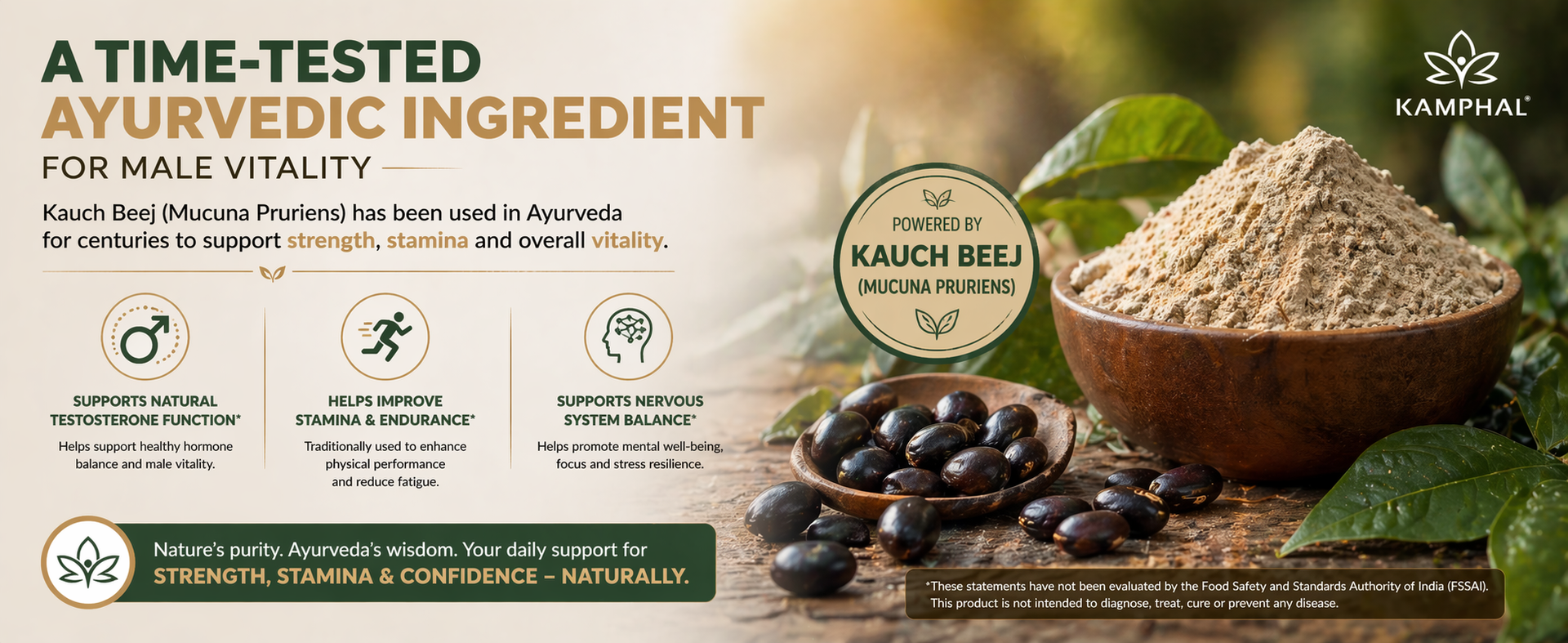 Black Kaunch Beej Powder Organic 200g | Velvet Beans Powder | Mucuna Pruriens | Ayurvedic Support for Strength, Stamina & Reproductive Health | 100% Pure & Natural