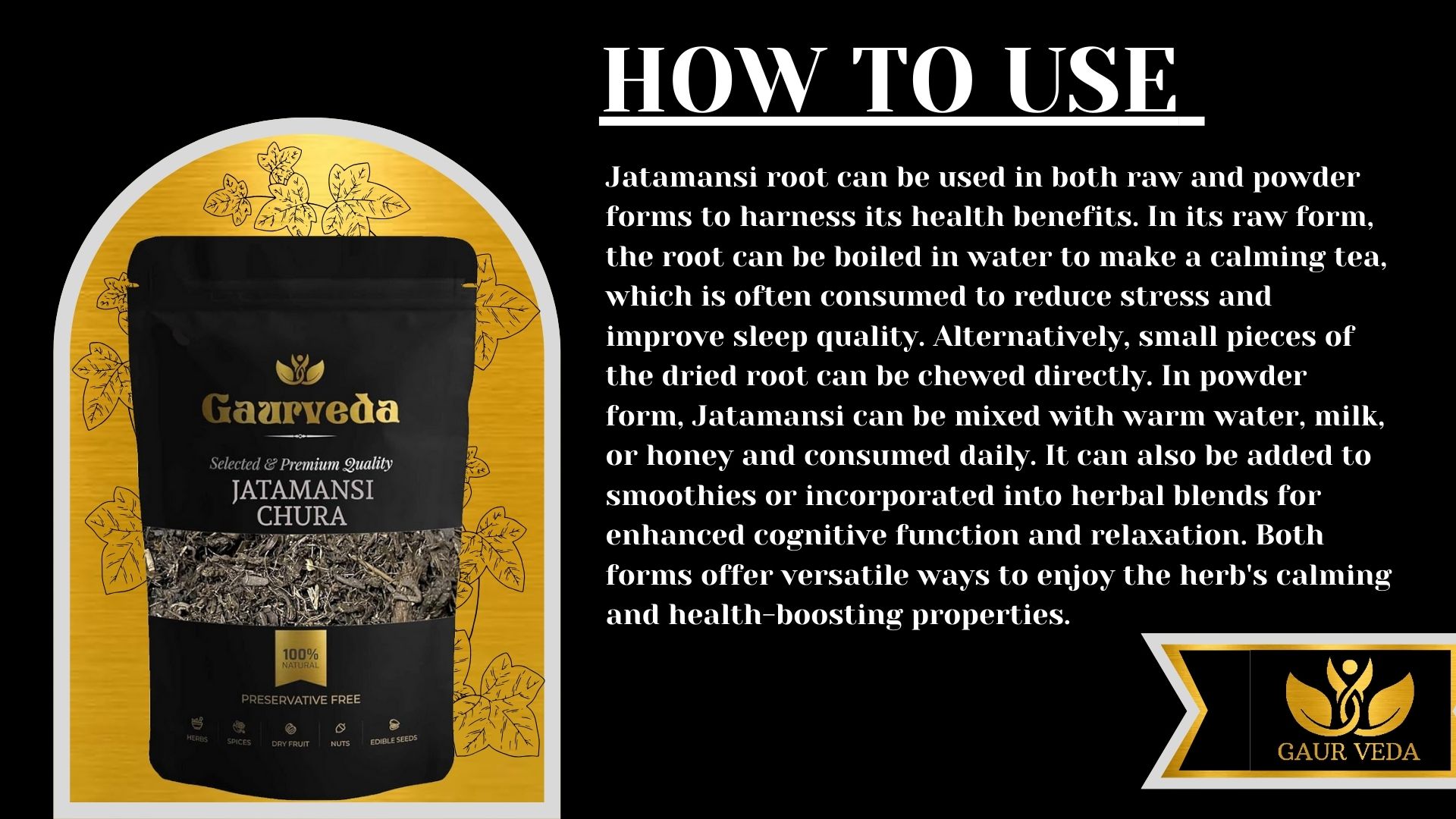 Jatamansi Root Bhurada (150 Gm) - Balchad Chura - Jatamasi Jadd Chura - Jatila Chura - Musk Root Chura - Pure & Natural