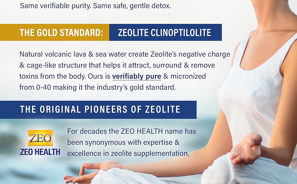 Zeolite Pure Capsules | Zeolite Detox, Extra Strength | Pure, Full Body Cleanse for Women, Men | Activated Organic, Food Grade Clinoptilolite Powder 94%, 90 Caps (81 Grams), 6 Wk to 3 Mo Supply