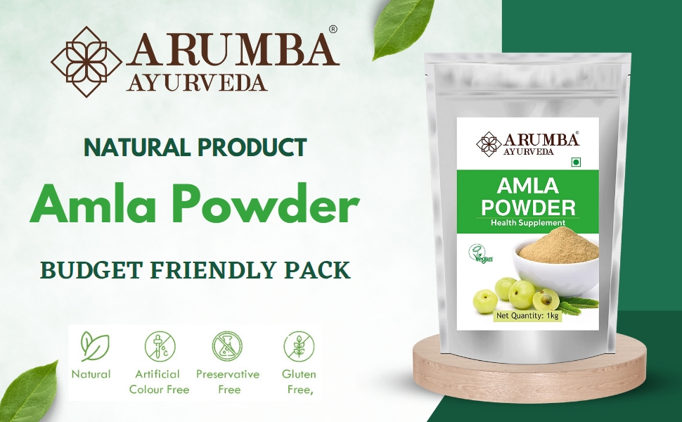 Amla Powder 1Kg, Made with Pure Indian Gooseberry Churna, Emblica officinalis, Natural Super-Food for Weight Loss, Hair Care, Skin Care