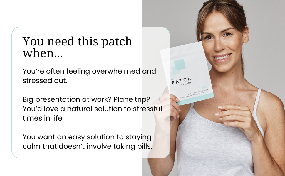 The Patch Remedy Relax Patch | L-Theanine, Lemon Balm, Valerian, Ashwagandha, Passionflower | 30 Patches