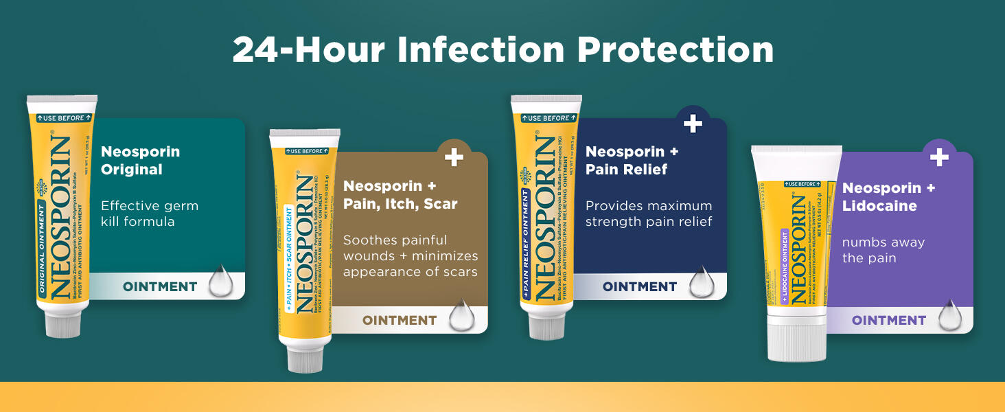 Neosporin + Lidocaine Pain Relief Triple Antibiotic Ointment, 0.5 oz