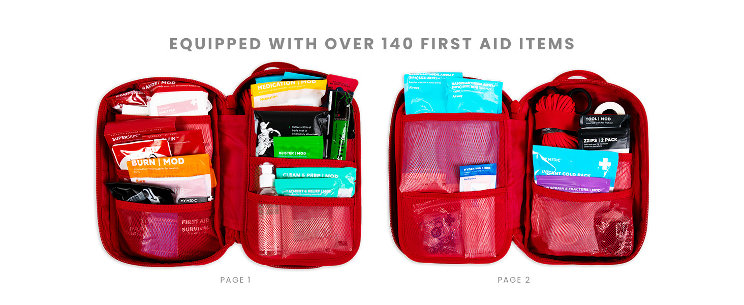 MY MEDIC MyFAK PRO IFAK Trauma Kit & First Aid Kit with Tourniquet - HSA FSA Items - Built in USA - Premium Medical Supplies, Trauma Pack & Medic Kit Bag for Home & Auto Emergency Preparedness, Red