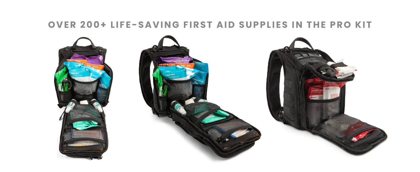 My Medic Recon PRO - HSA FSA First Aid Kit - 250+ First Aid and Survival Essentials, Supplies, & Must Have IFAK for Home, Car, Office or Business - Red