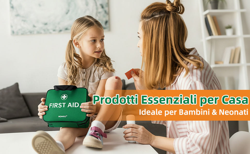 HONYAO First Aid Kit, 180 Pieces, Complete First Aid Kit for Home, Cars, Businesses, Sports, Travel, Camping, Trekking, Children, Green