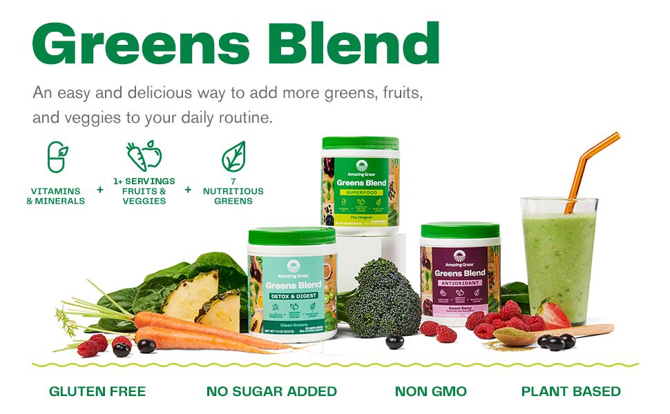 Amazing Grass Super Greens Powder Original, 30 Servings, 8.5 oz