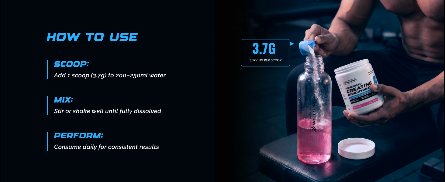Wellcore Pure Micronised Creatine Powder (33 Servings, Fruit Fusion)
