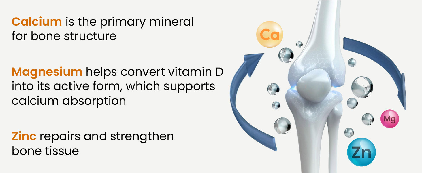 Vlado's Himalayan Organics Calcium Magnesium Zinc Vitamin D3, B12 & K- 120 Vegetarian Tablets I Supplement For Women And Men, For Bone Health & Joint Support