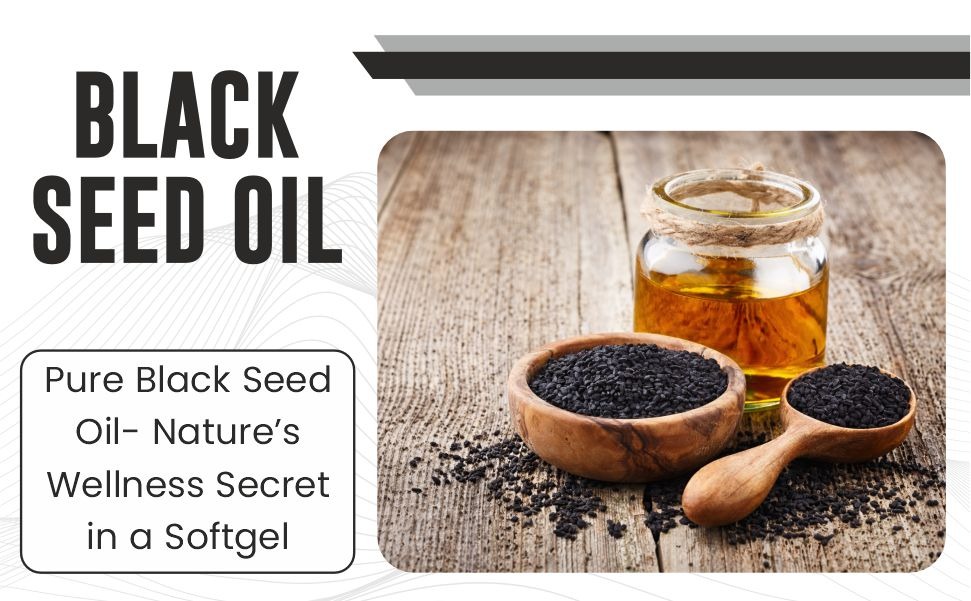 Pure Organic Cold-Pressed Black Seed Oil Softgels - Non-GMO Pure Nigella Sativa Black Cumin Seed Oil for Beauty Immunity & Overall Wellness Support - Thymoquinone-Rich 1000mg Serving 100 softgels