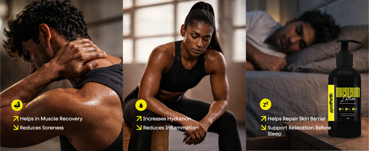 Pathetic Magnesium Lotion | Muscle Recovery | Post Workout Lotion | 20% Magnesium Oil with Arnica | Deep Hydration | Fast Absorbing | Non-Greasy | For Everyday Athletes | 200 ml