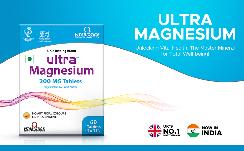 Ultra Magnesium 200 mg Tablets | Magnesium Supplement | Nutritional Supplement | Gluten Free | 60 Tablets