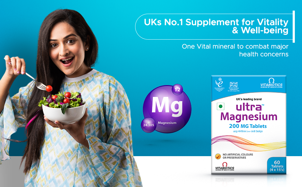 Ultra Magnesium 200 mg Tablets | Magnesium Supplement | Nutritional Supplement | Gluten Free | 60 Tablets