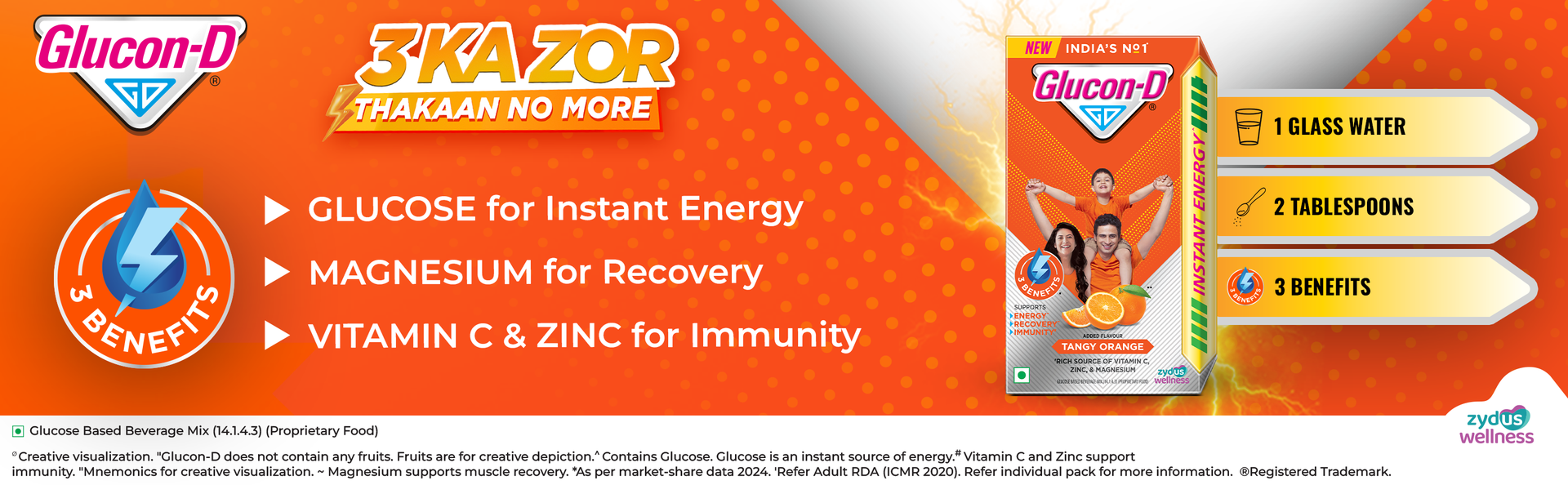 Glucon-D Instant Energy Drink Powder Refill 1KG | Energy, Recovery, Immunity | Tangy Orange