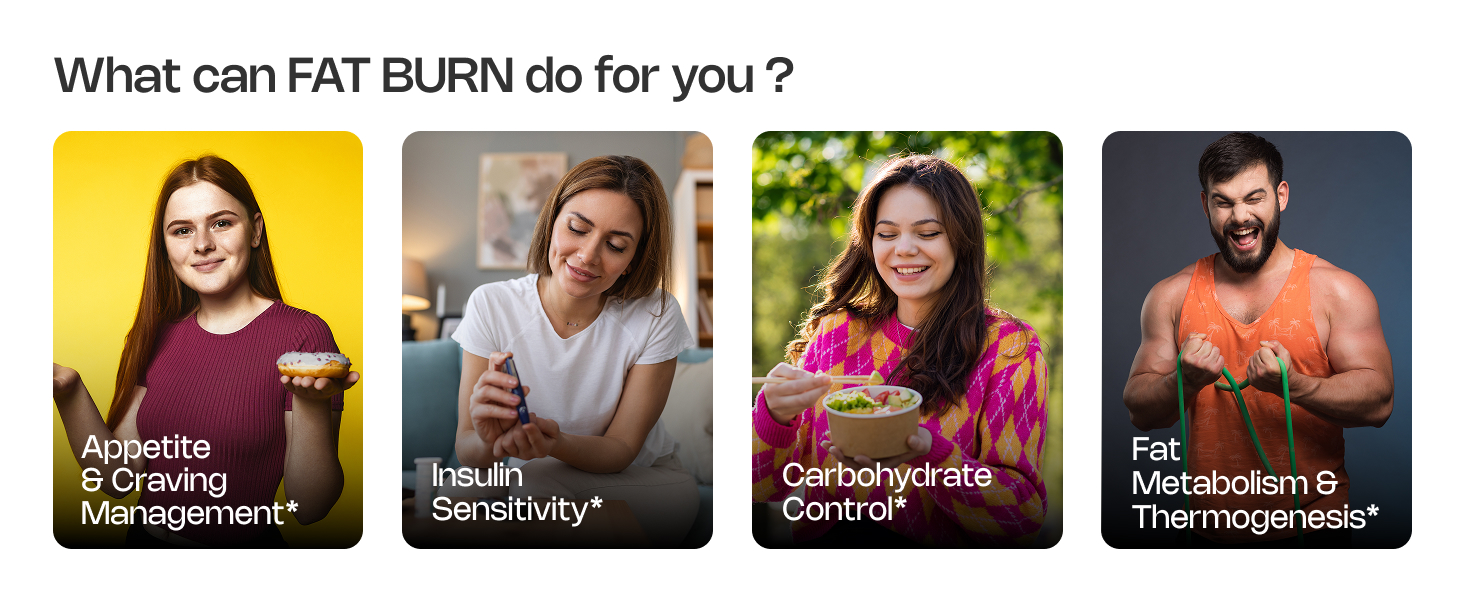 Nutriburst Fat Burn Tablets for Men & Women | Weight Management Supplement with Garcinia Cambogia, Green Coffee Bean, L-Carnitine, CLA & Carb Blocker | 60 Tablets | 1-Month Pack