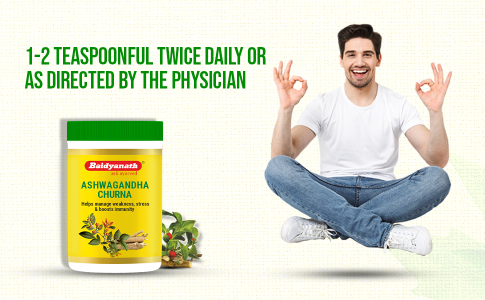 Baidyanath Ashwagandha Churna - 100g (Pack of 2) - Helps Boost Energy