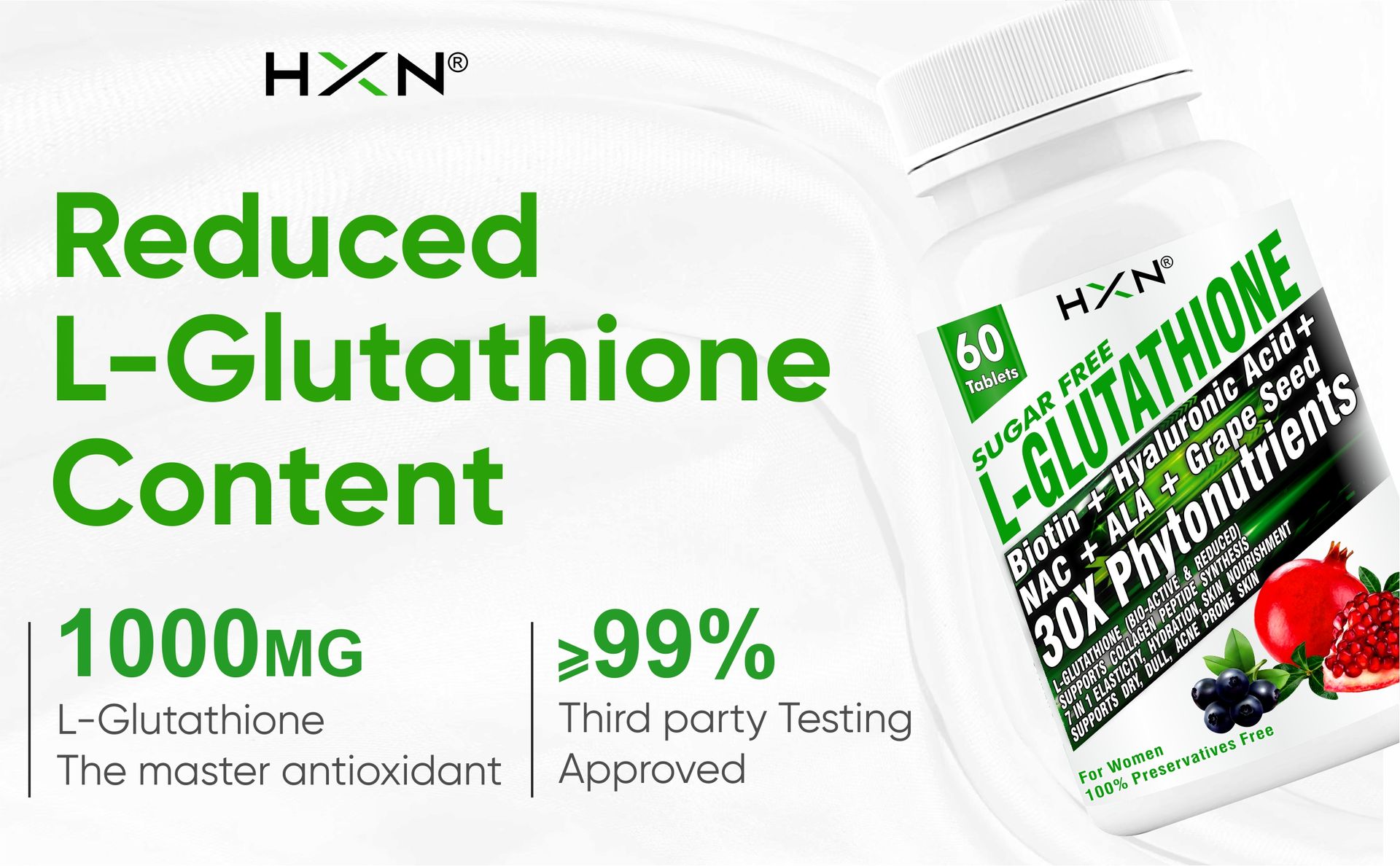 HXN Glutathione Tablets For Skin Whitening-120 Tablet