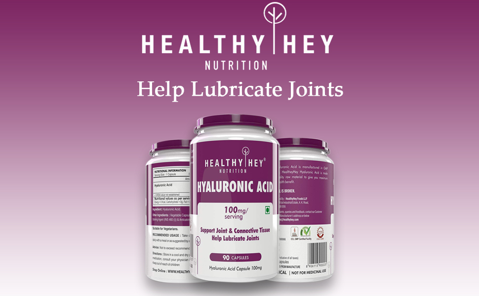HealthyHey Nutrition Hyaluronic Acid 2X Plus Veg Capsules -90 Count