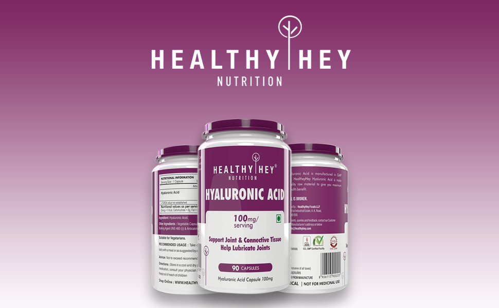HealthyHey Nutrition Hyaluronic Acid 2X Plus Veg Capsules -90 Count