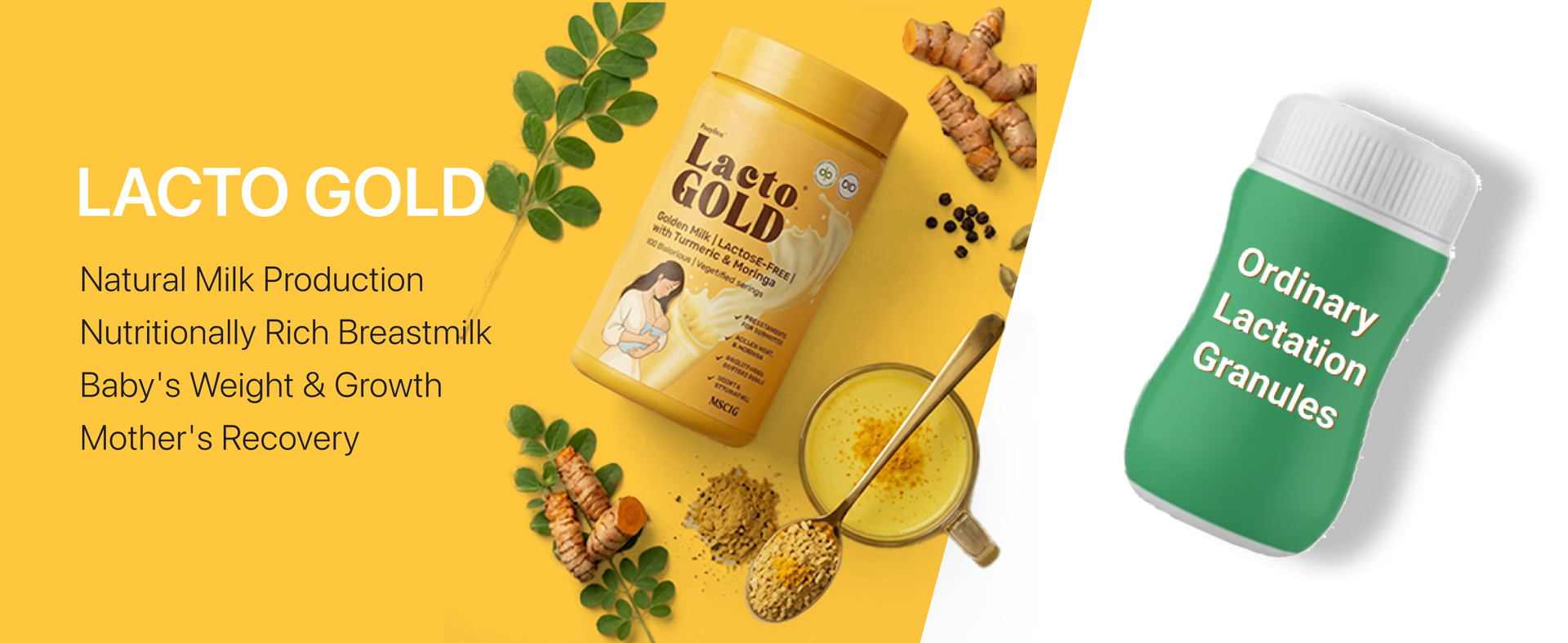 LactoGold™ Lactation Granules | Not Just More But Better BreastMilk | 4X Shatavari, Moringa, Curcumin & Piperine | 300g |
