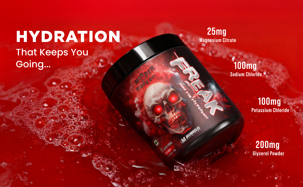 Bigmuscles Nutrition Freak Pre-Workout [100g, Sex on the Beach] | Increased Energy, Strength, Mental Focus & Powerfull Pumps | 17 Servings