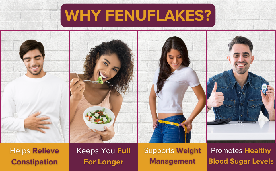 Fenuflakes 300g Fiber Supplement | Bloating, Acidity & Constipation Relief | Prebiotic Fiber | Psyllium Husk & Isabgol Replacer | Helps in Managing Blood Sugar Levels | Neutral in Taste | Unflavored | Add to Any Food