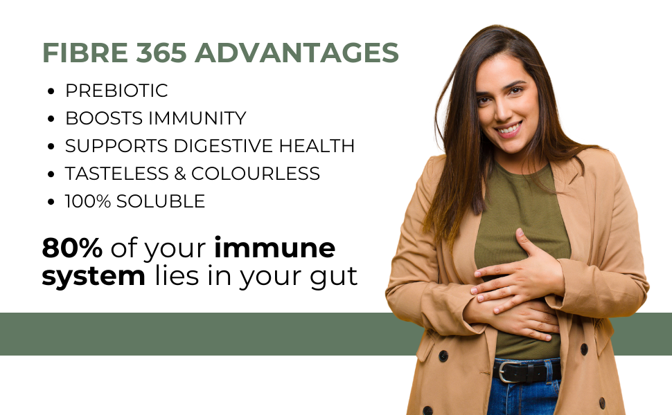 Fibre 365 Daily Fiber Supplement Powder (70g) Supports Gut Health Helps Relieve Bloating Gas Constipation & Acidity Psyllium Husk