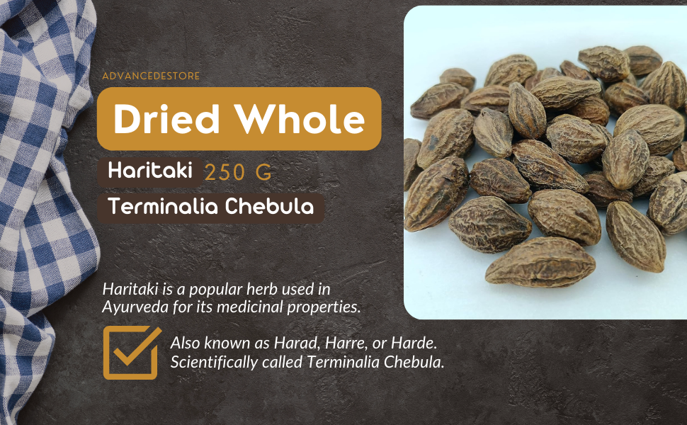 advancedestore Dried Whole Karakkaya - Harad - Aralu - Inknut - Haritaki - Kadukkai - Harar - Terminalia Chebula - 250 G - Loose Packed