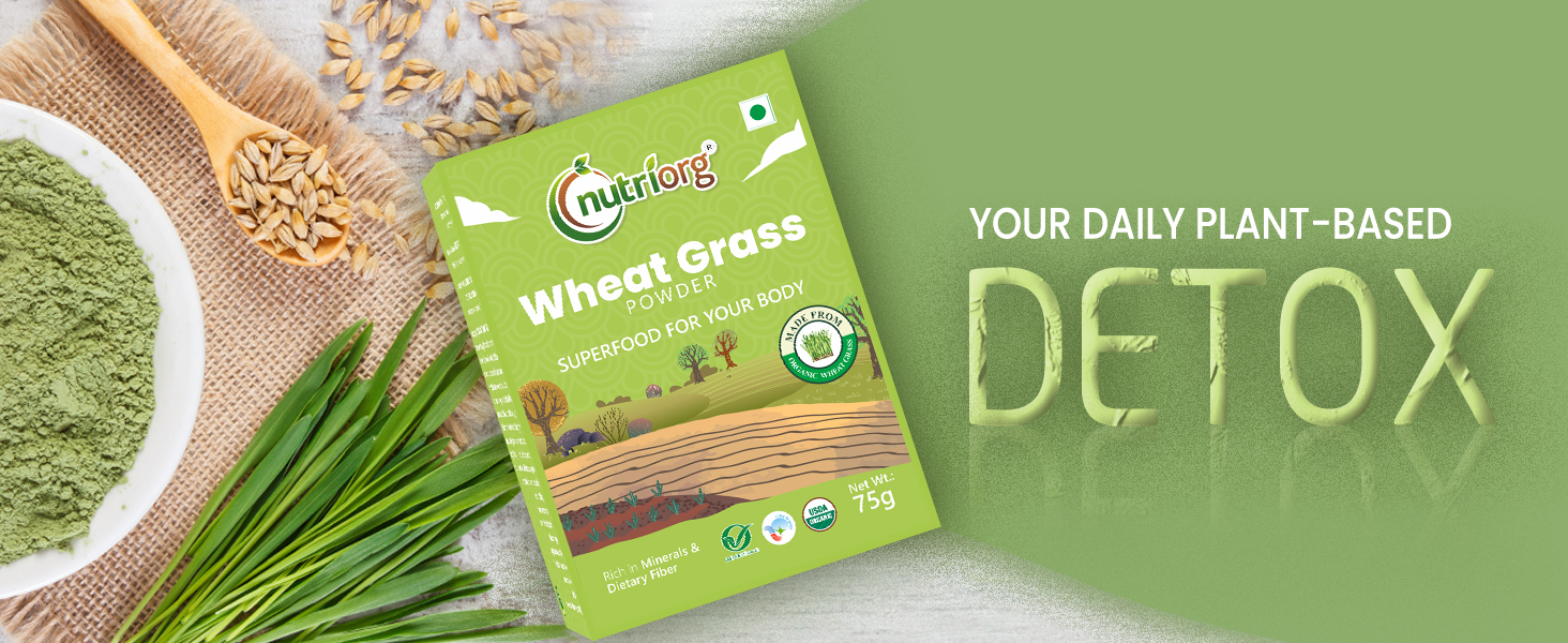 Nutriorg Wheat Grass Powder | Boost Immunity | 150grm