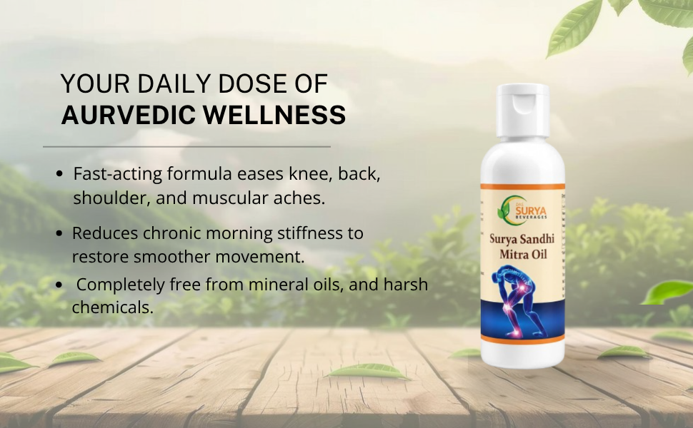 Surya Sandhi Mitra Ayurvedic Joint Pain Relief Oil with Sesame, Menthol, Clove, Garlic, Turmeric and Hadjod, 70ml