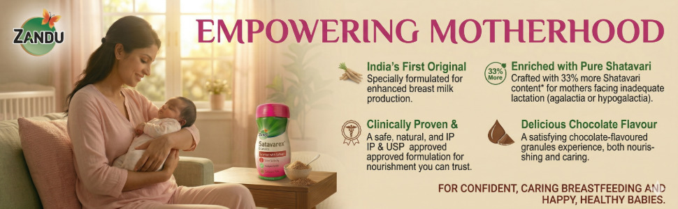 Satavarex Granules (210g) - Zandu Presents The First and Original Galactogogue | Enriched with Satavari |For Mothers with Inadequate Lactation |1-2 tsp per serving, 2-3 times per day
