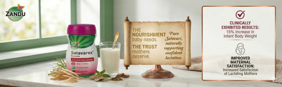 Satavarex Granules (210g) - Zandu Presents The First and Original Galactogogue | Enriched with Satavari |For Mothers with Inadequate Lactation |1-2 tsp per serving, 2-3 times per day