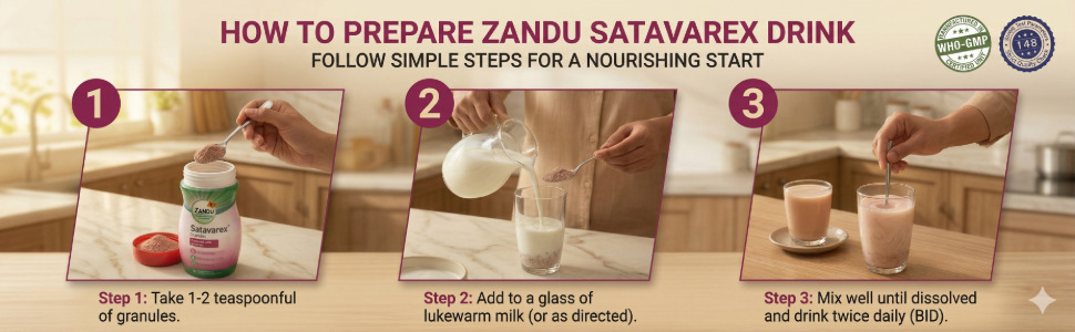 Satavarex Granules (210g) - Zandu Presents The First and Original Galactogogue | Enriched with Satavari |For Mothers with Inadequate Lactation |1-2 tsp per serving, 2-3 times per day
