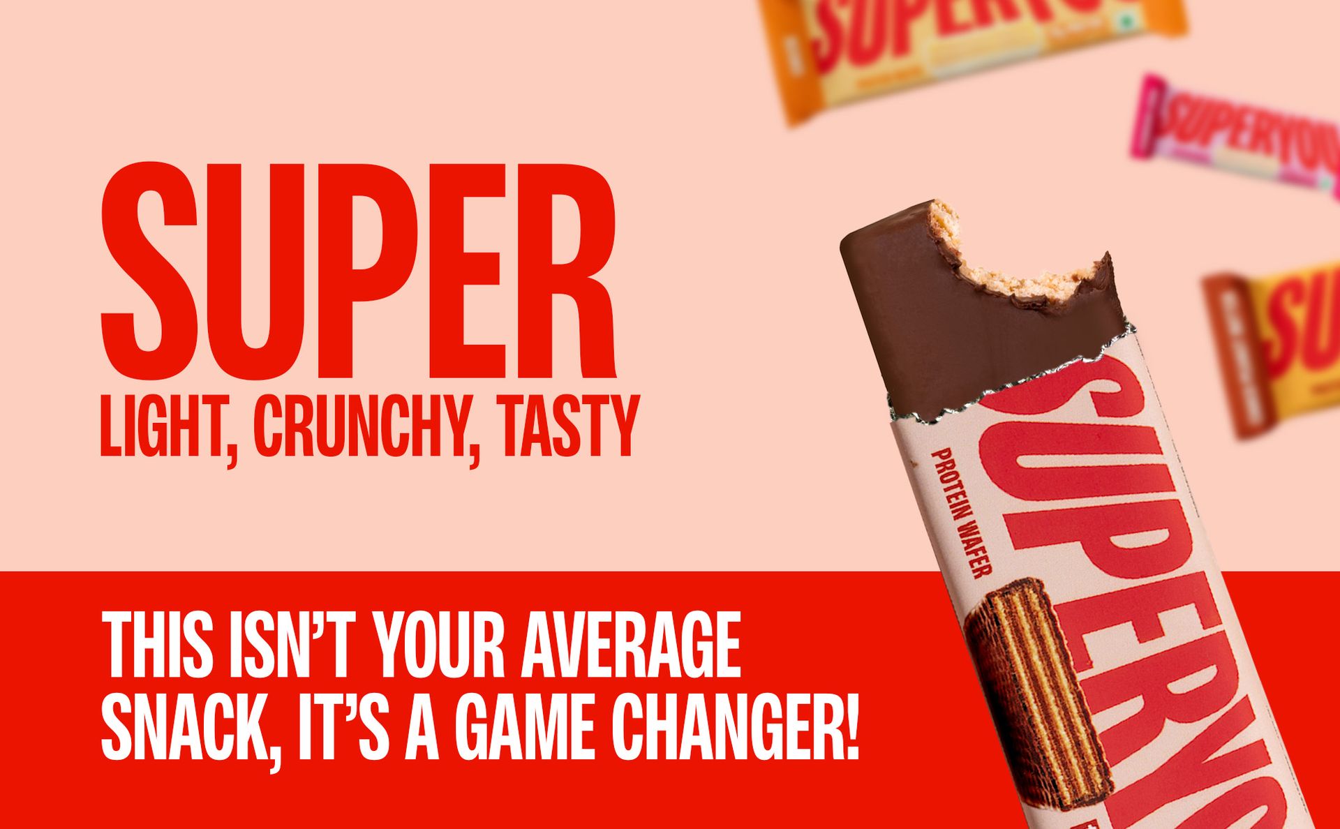 SuperYou Cheese Protein Wafer Bars (Pack of 10)|10g Protein, 3g Fiber, No Added Sugar|Yeast Fermented Protein|Energy Bars|Crunchy Wafer Bar|100% Vegetarian|No Palm Oil|400g