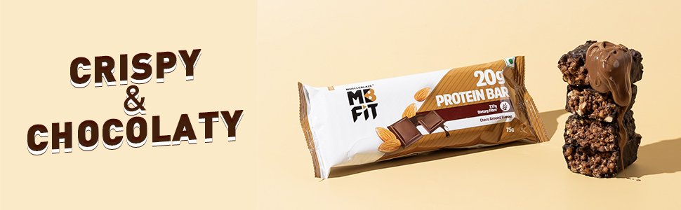 MuscleBlaze 20g Protein Bar, Choco Almond,Pack of 6