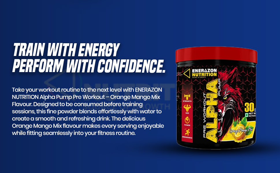 Pre Workout Alpha Pump | Orange Mango Mix Flavour | 150g