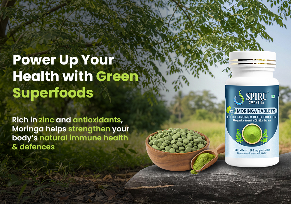 Organic Moringa Tablet with 500mg Leaves Extract | Moringa Powder Tablets for Immunity, Digestion & Energy |Superfood Supplement for Men & Women | 120 Tablets (Pack Of 1)