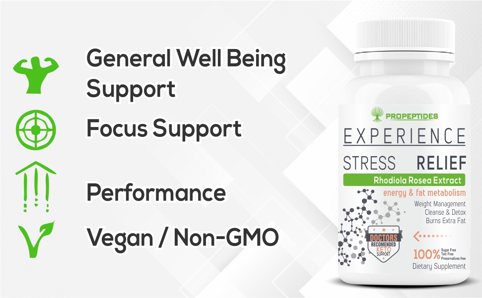 Rhodiola Rosea 500mg Adaptogen Supplement with Bioperine, Standardized 5% Salidroside | Vegetarian Tablets for Energy, Focus & Stress Support, Non-GMO, 60 Tablets